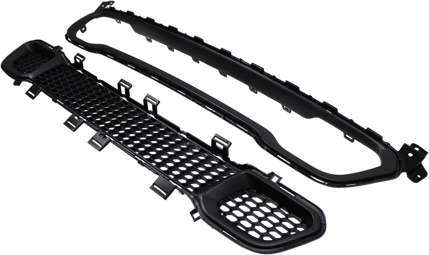 Front Lower Grill Grille and Molding Trim Black for Jeep Cherokee 2014-2018