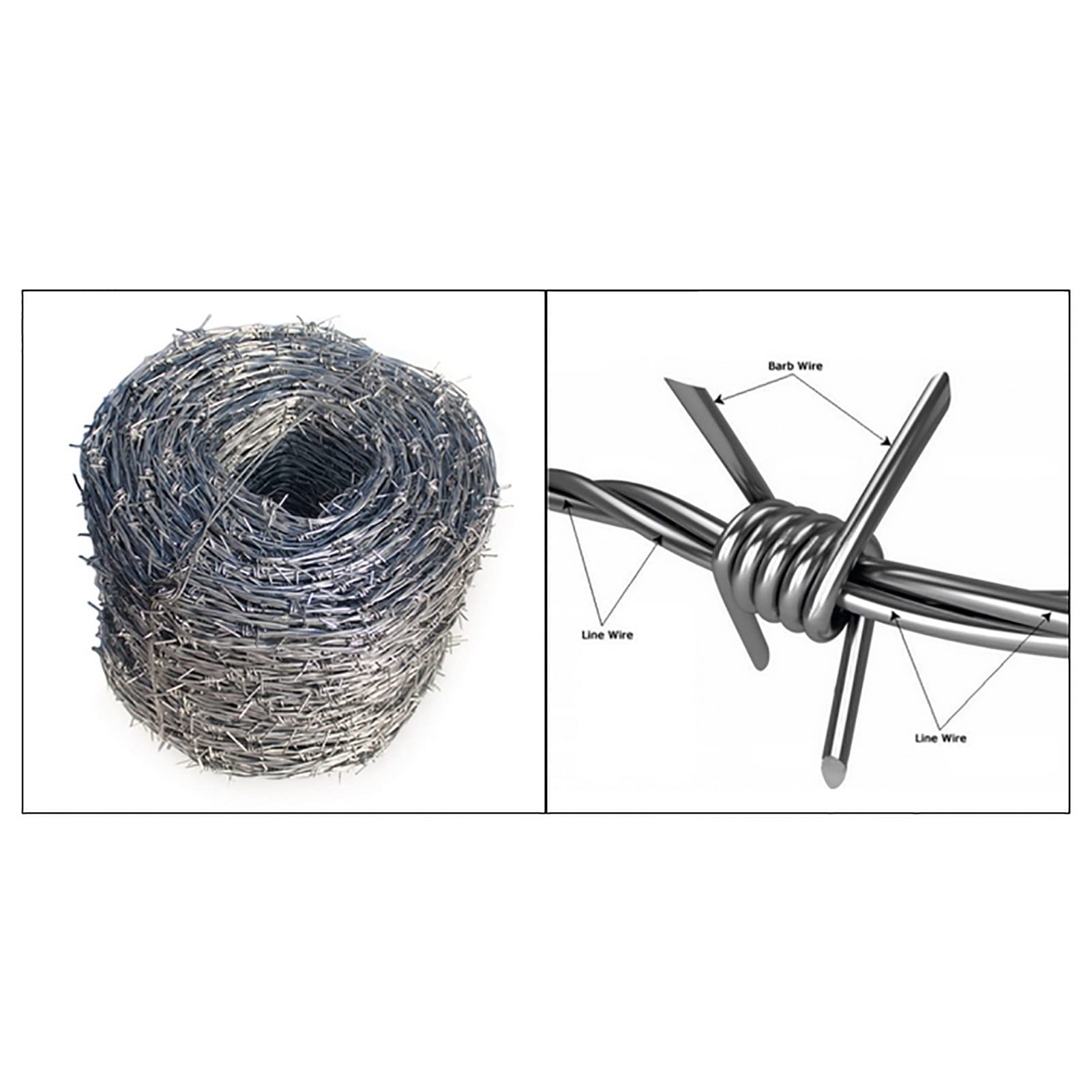 Alambre Espino Galvanizado Alambre De Espino Alambre Anti-Robo Anti-Escalada Adecuado for La Cerca Garden Garden Tamaño Opcional (Color : 1.8mm, Size : 100m/328ft)