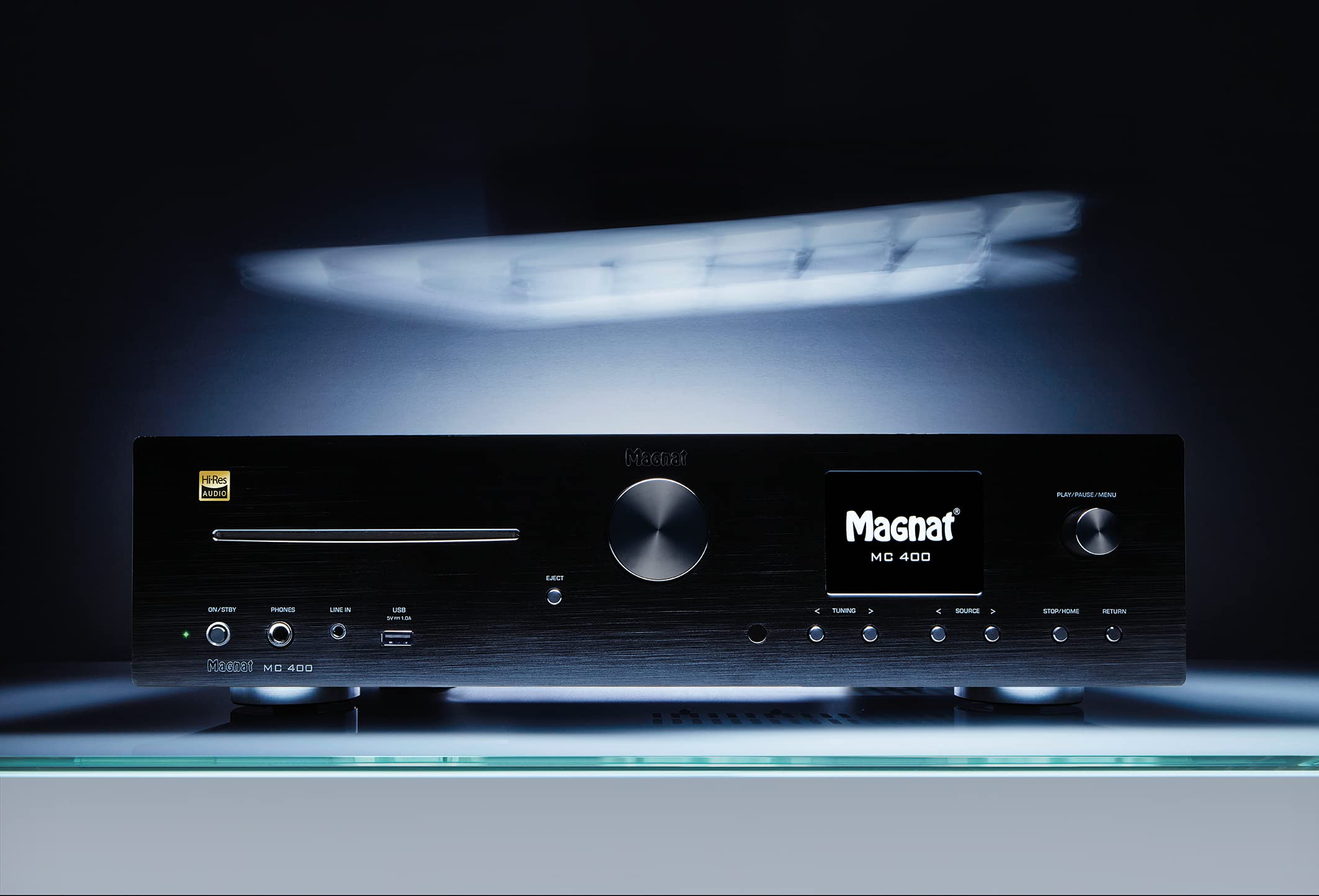 MC 400, Kompakter High-End Stereo Netzwerk/CD/DAB/FM-Receiver mit 200 Watt Maximal-Ausgangsleistung in Hi-Res Qualität