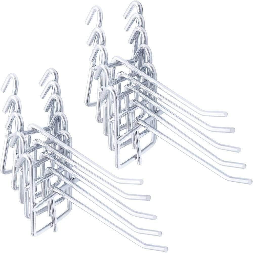 Stainless Steel Grid Wall Bracket Peg Board Display Hook for Panel for Supermarket 4in 30pack (Thickness: 4MM)