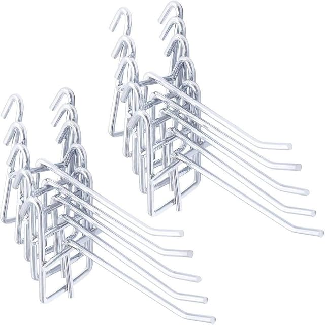 Stainless Steel Grid Wall Bracket Peg Board Display Hook for Panel for Supermarket 4in 30pack (Thickness: 4MM)