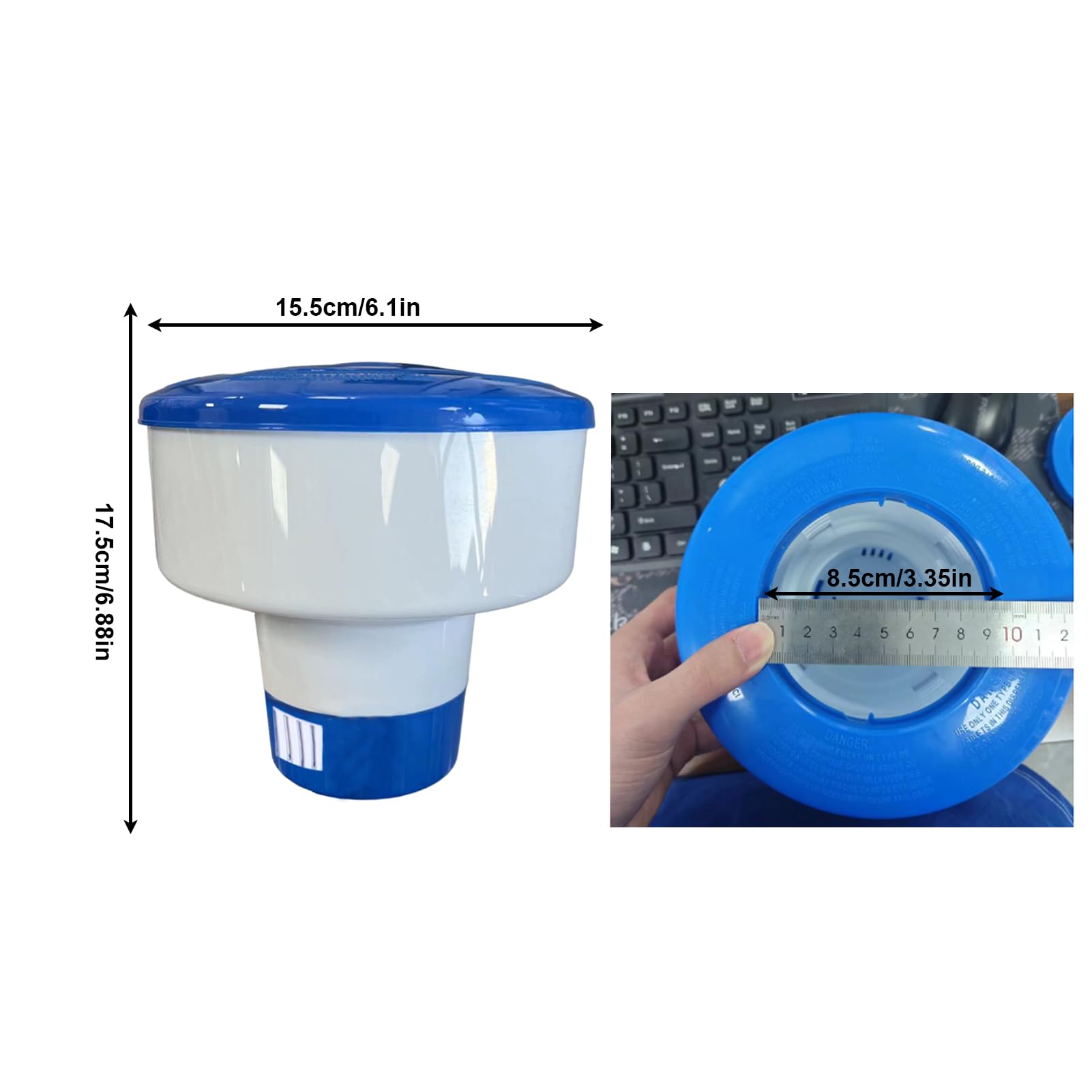 Crepro Mini Dispenser Di Cloro Galleggiante Per Piscine – Regolabile Con 4 Prese D’Aria Per Pastiglie Fino A 1,8 Cm