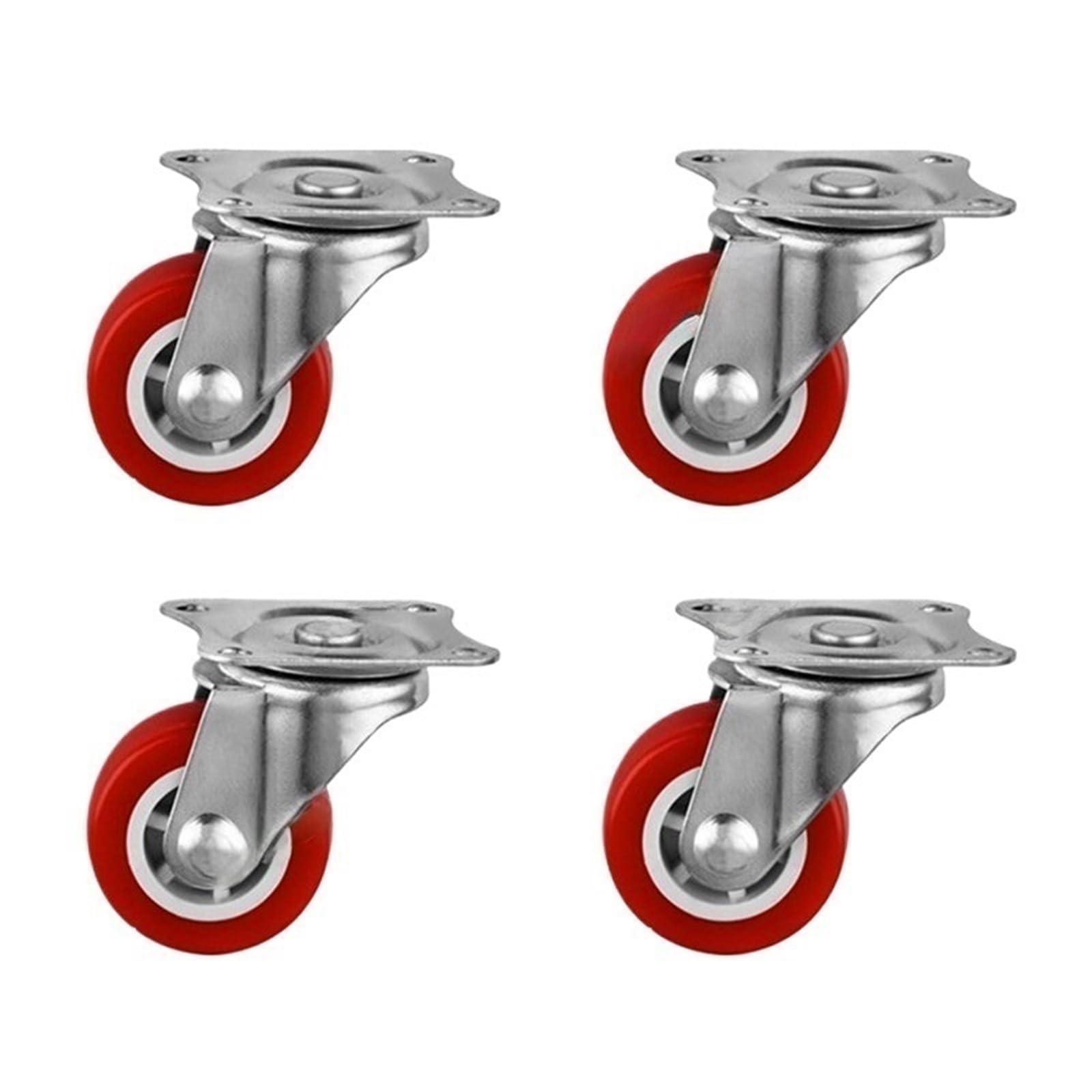Roulettes universelles pivotantes en PVC for meubles, 4 pièces, 1/1, 25/1, 5/2 pouces, for plate-forme, chariot, accessoires de meubles(4Pcs-Movable A,1.0 inch)