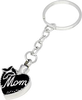 COCO Park Love Mom Ashes Key Ring Urn Pendant Cremation Jewelry Memorial Keepsake Stainless Steel Keychain