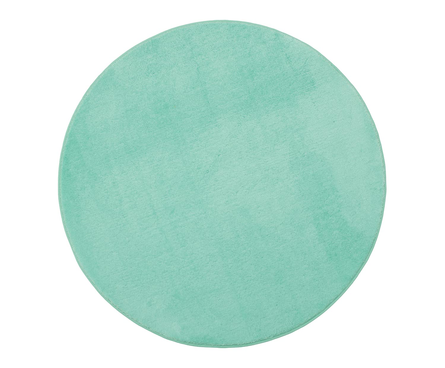 Gözze - Premium Rutschfester Runder Badezimmerteppich, RIO, 100% Microfaser, Ø 110 cm - Mint