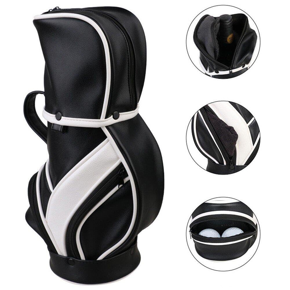 À Vin De Golf, Mini Pochette D'accessoires Multifonctionnels Portables en PU, Sacs Cadeaux pour Bouteilles De Vin pour Golfeurs, Voyages Événements en Plein Air