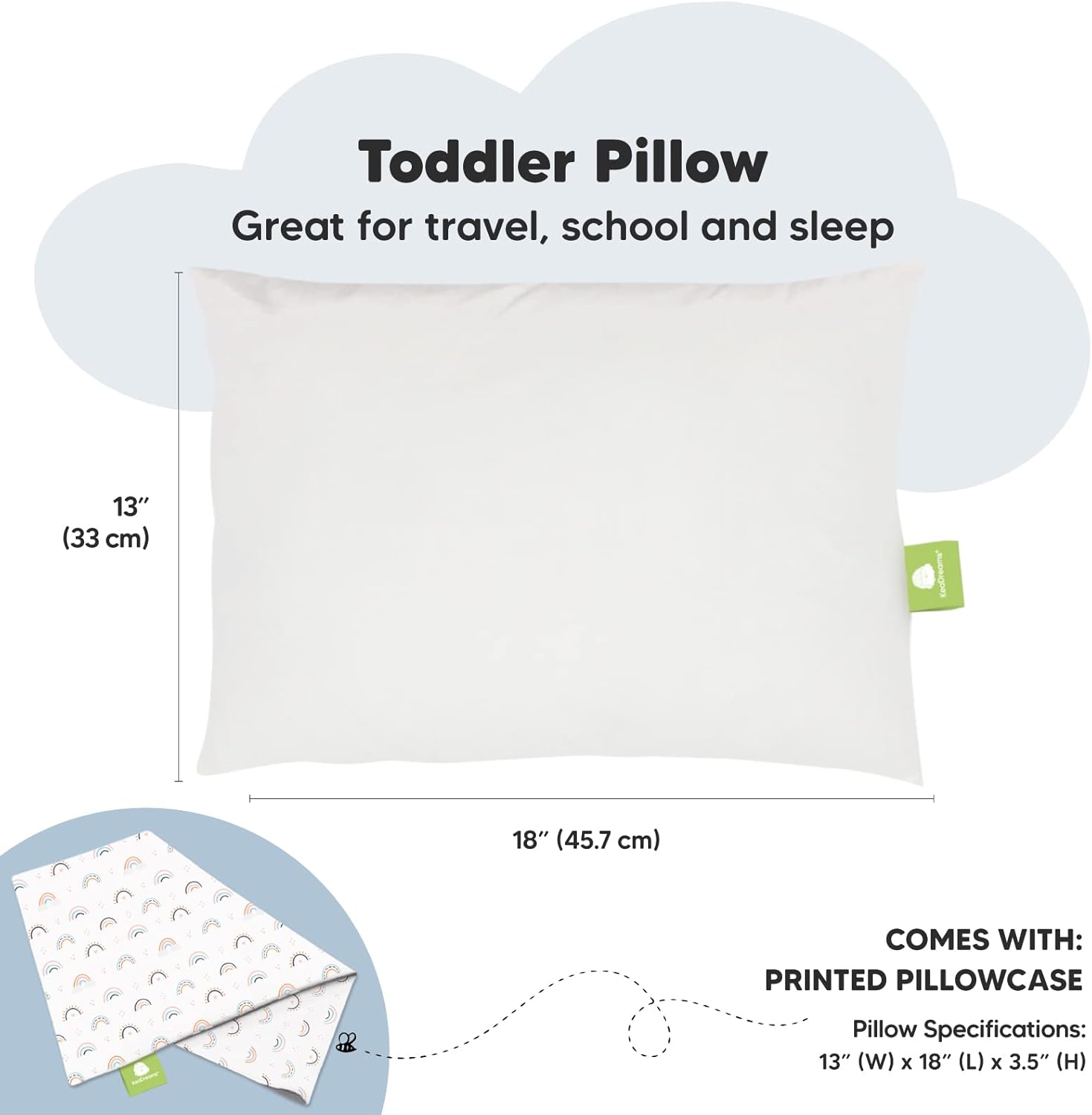 KeaBabies Toddler Pillow with Pillowcase and 2-Pack Crib Sheets for Boys, Girls - Soft Cotton Kids Bedding Set for Sleeping - Breathable Kids Jersey Fitted Crib Sheet