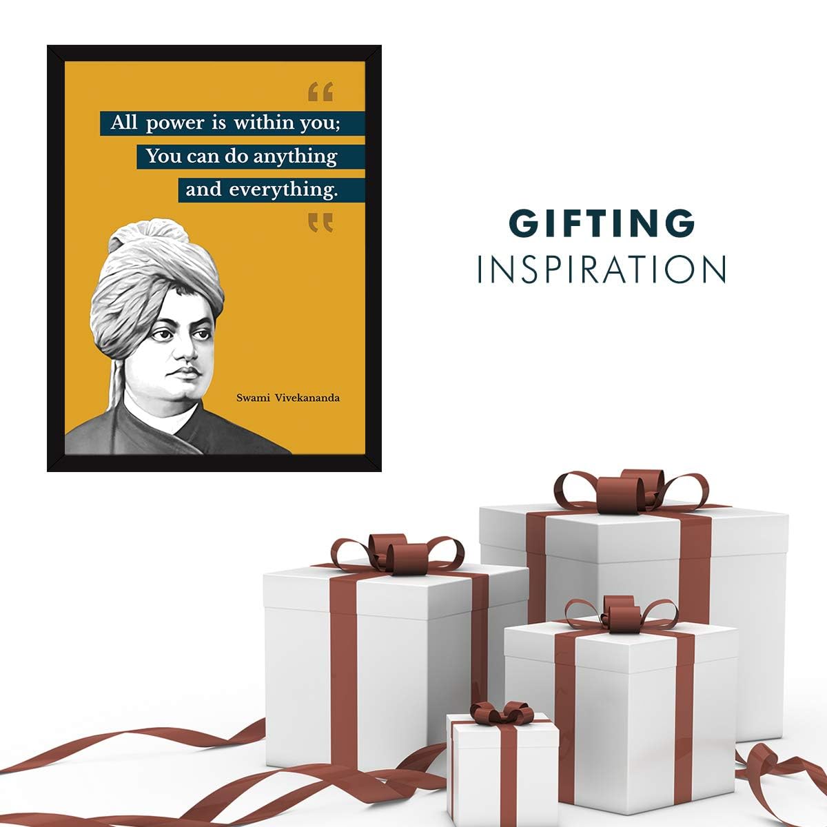 Chaka Chaundh - All power is within you You can do anything and everything Swami Vivekananda Suitable Swami Vivekananda Motivational Quotes frames for OFFICE & STUDENT- Framed Posters with Frame - Quotes Wall Frames - Photos with Quotes - (14 X 11 inches) 4