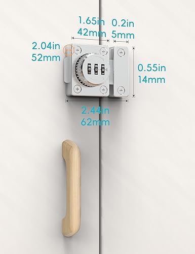Miniatura 2 de Cerradura de combinación de puerta unidireccional, plata, sin llave, 1000 combinaciones de contraseñas
