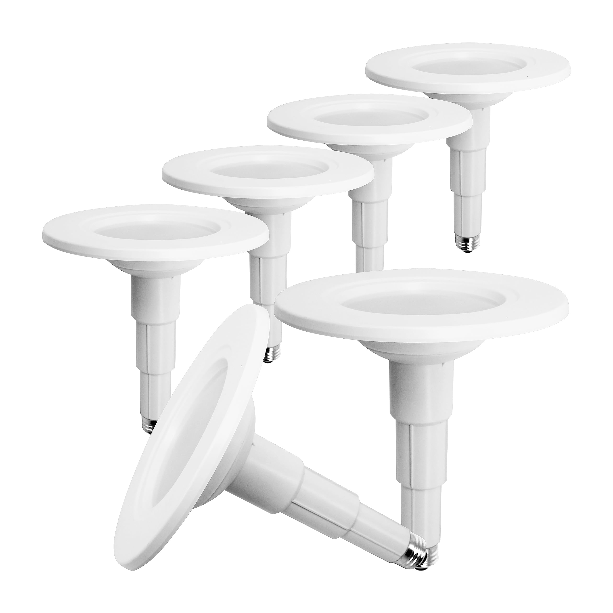 Jolux 5/6 Inch LED Can Light Adjustable Retrofit Downlight,Recessed Light Conversion Kit, ETL, 12W=60W,5000K Daylight, 800LM, Dimmable,Flat Trim,E26 Base,Easy Installation,6-Pack