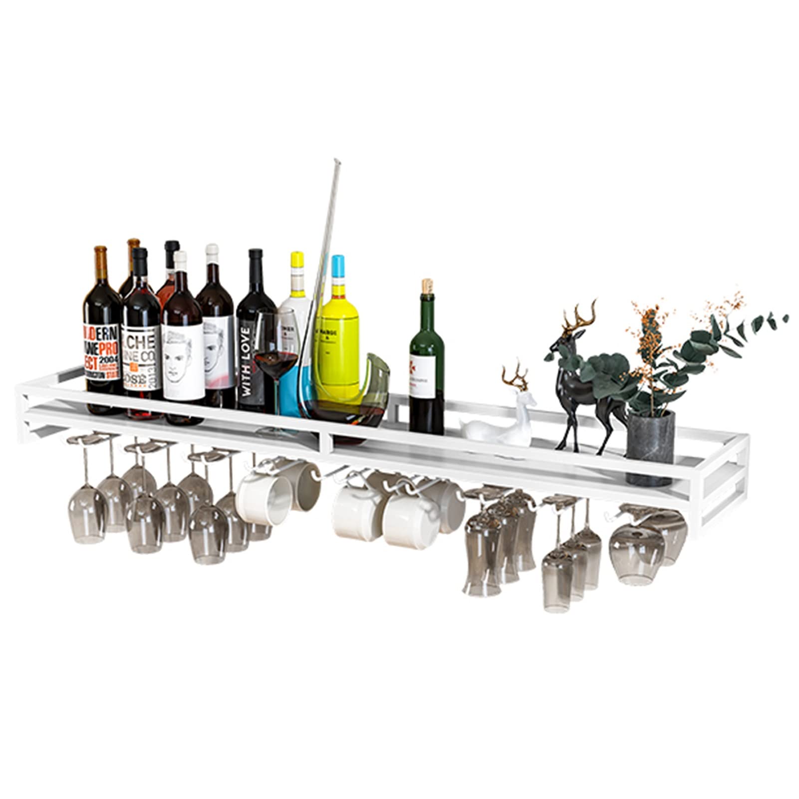 Support à bouteilles de vin blanc et étagère de présentation murale