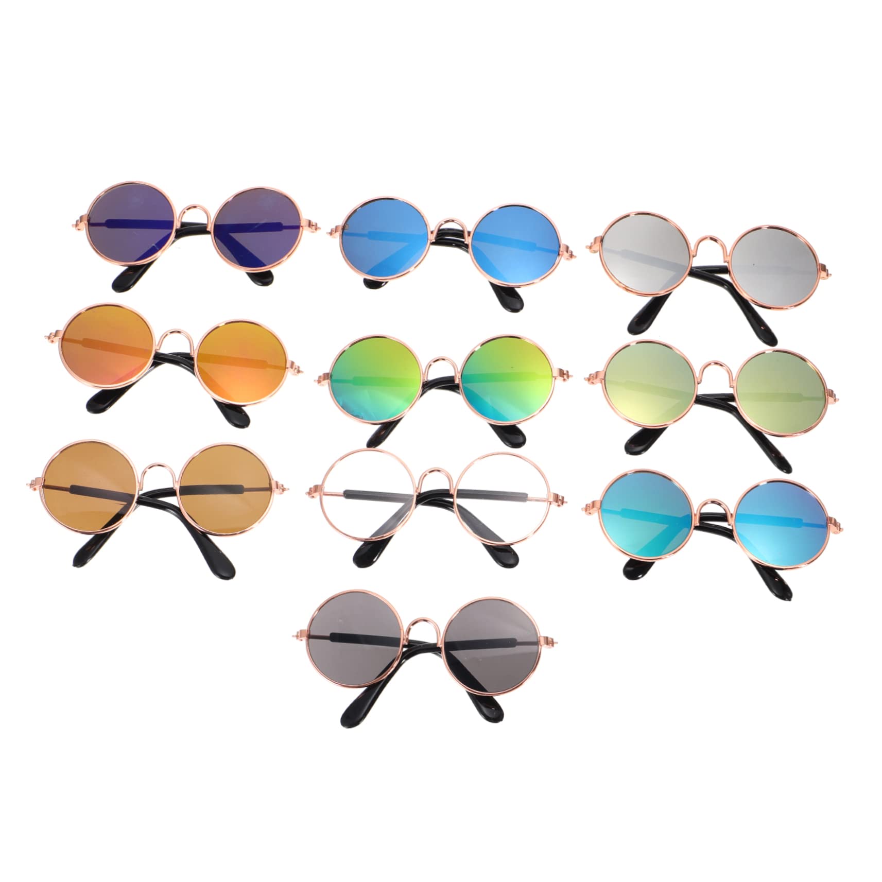 BESPORTBLE Sunglasses for Dogs Pet Dog Puppy Cat Eyewear 10pcs Stylish Goggles Comfortable Fit for Photo Fun