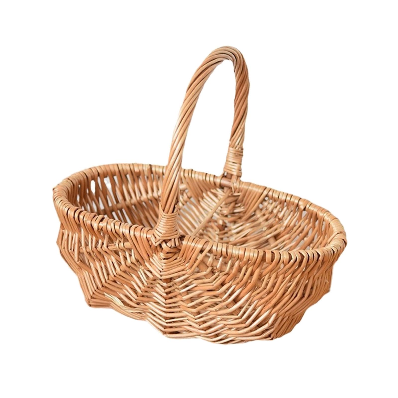Styles Wicker Basket with Ample Space and Sturdy Construction Great for Grocery Shopping and Fruit Storage Natural Woven Basket