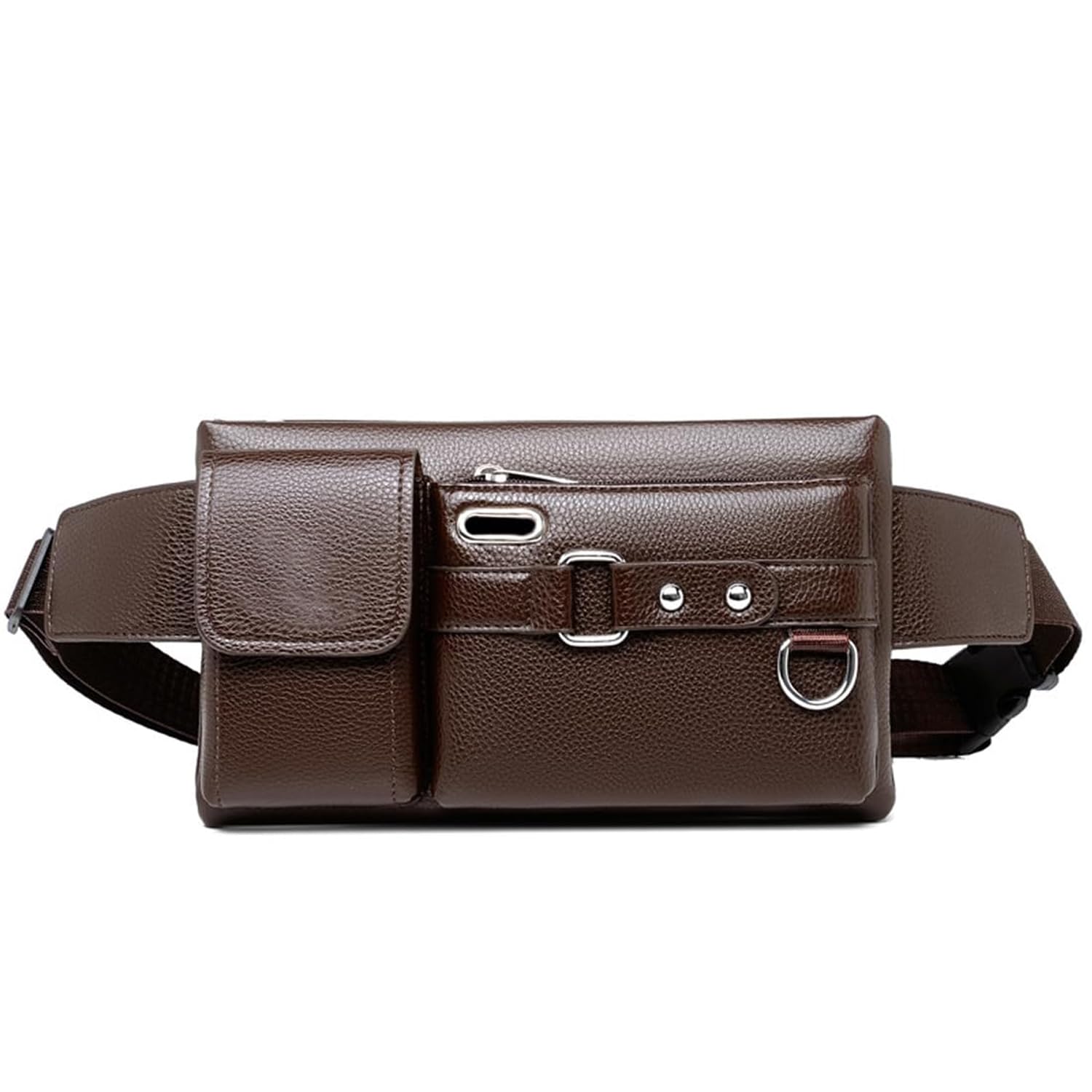 Mens & Womens Waist Bag | Pouch | Leather | Fanny Pack | Belt | Adjustable Strap | Travel | Passport | Holder | Side Bags (Brown)