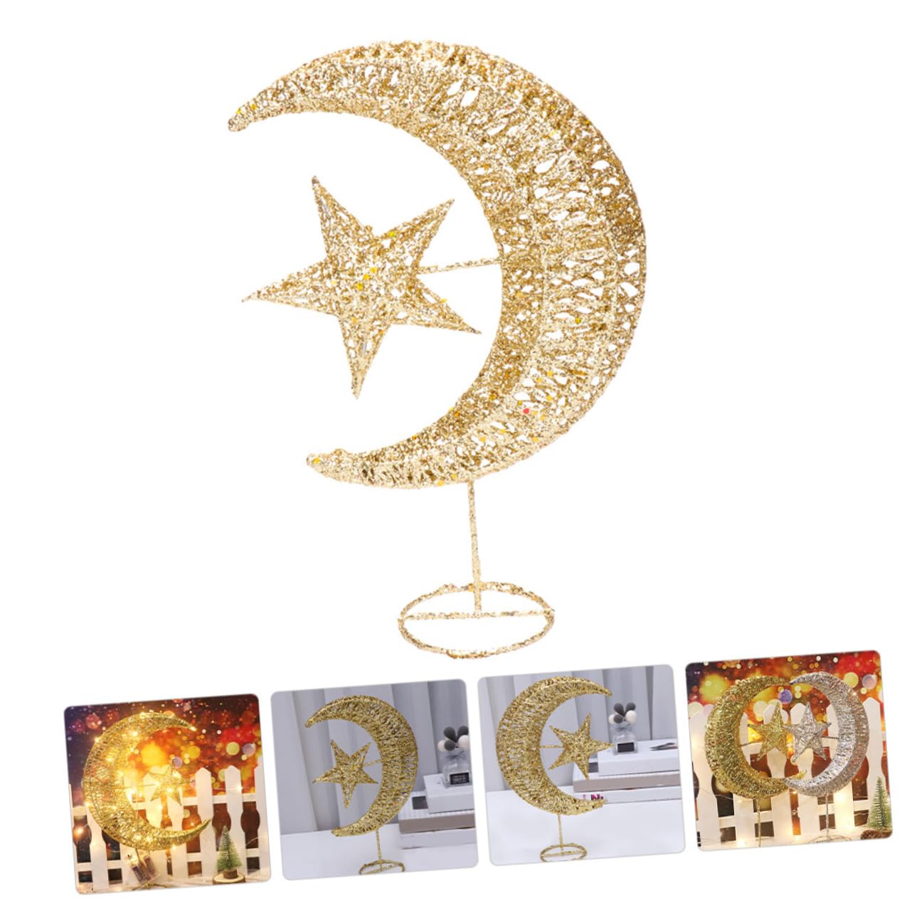 Cabilock 4 Piezas De Adornos para Árbol De Navidad Adornos Navideños Luces De Hadas Estrella para La Superior del Árbol De Navidad Decoración para Exteriores Estrella para El