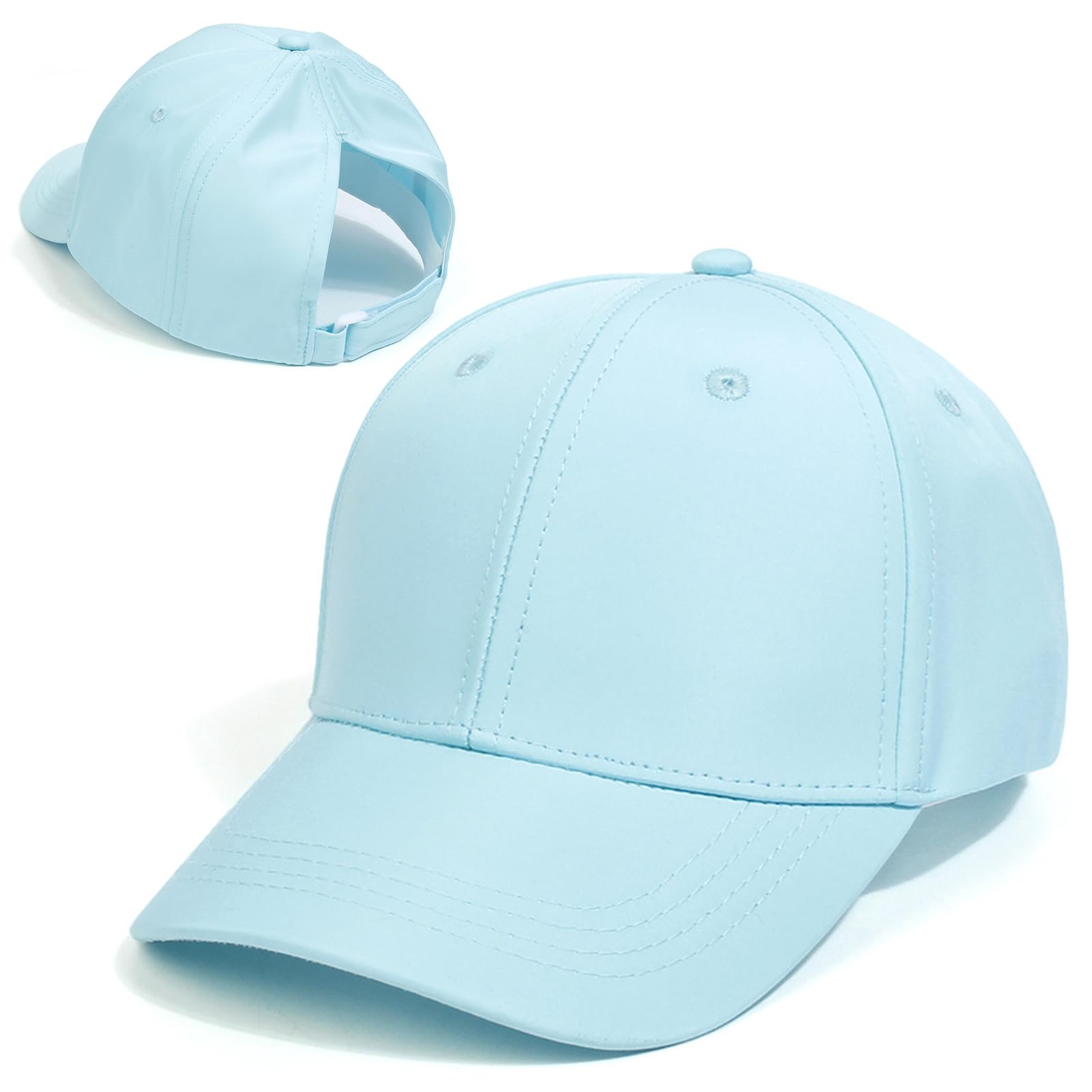 ACTLATIKids Baseball Hat Visor, Little Girl High Ponytail Sun Hat Cotton Baseball Caps, Beach Sun Hat for Toddler Age 3-8