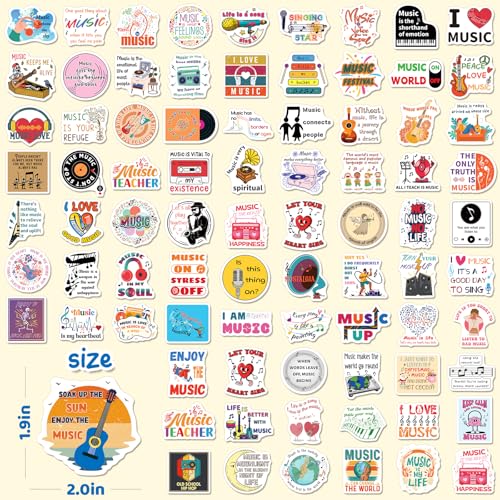 200 pegatinas musicales motivacionales de vinilo adhesivo para músicos 3