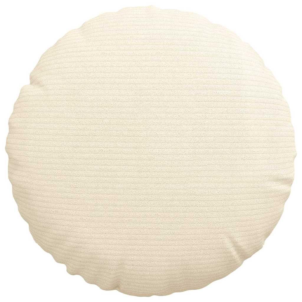Set di 2 cuscini per cuscini color crema, diametro 30 x 13 cm, in tessuto a coste con chiusura lampo, per interni, versatili, comodi ed ergonomici, per sala da pranzo, balcone, sedie da giardino