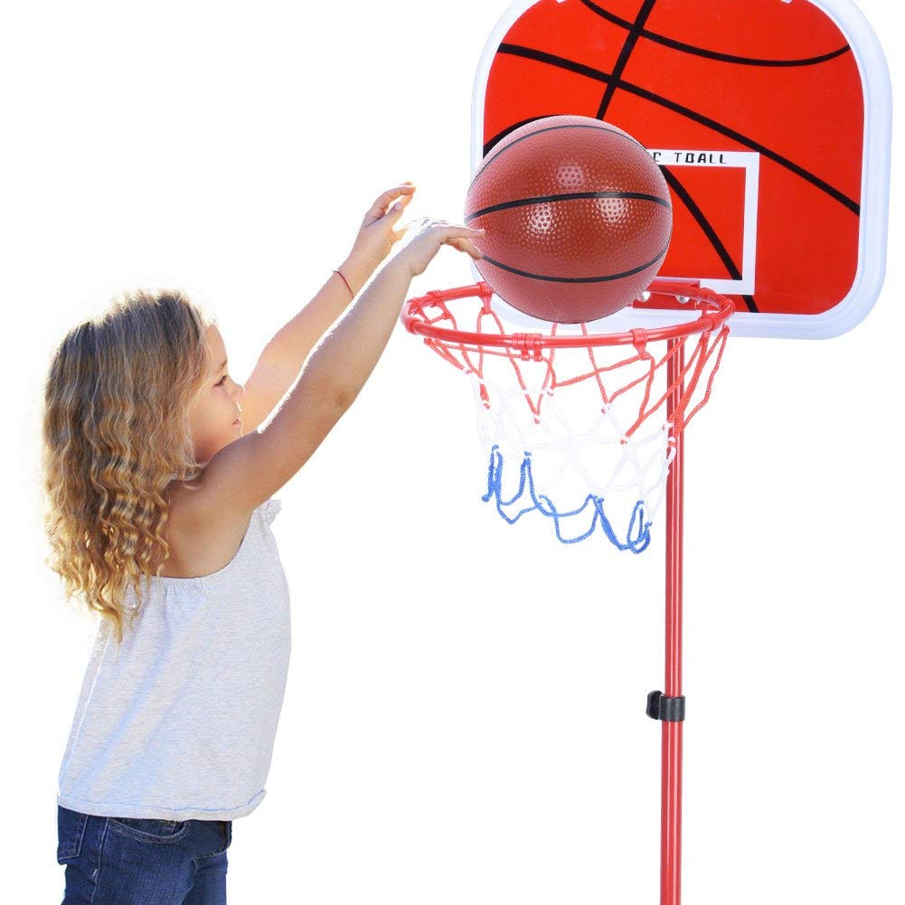 IRIS Basketball Stand, Free Stand Height Adjustable Backboard Hoop Kit with Pump Ball and Mounting Accessories Toy Set for Children Indoor Outdoor - Image 3 thumbnail