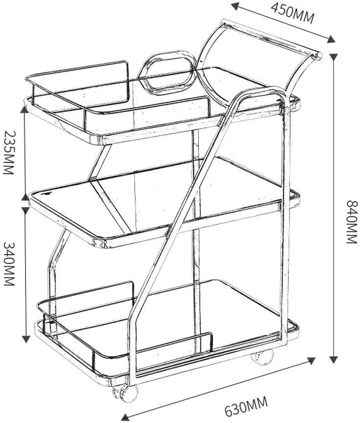 Carrito de servicio de bar en acero inoxidable para hoteles de lujo 2