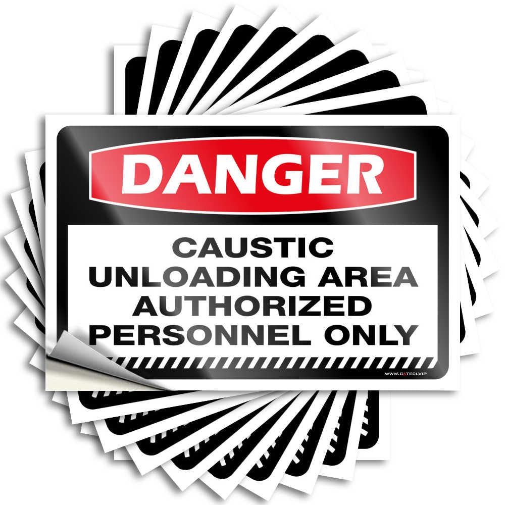Danger Caustic Unloading Area Authorized Personnel Only Mini Pool Decor - Tattoos Wall Removable Vinyl Decal(12X18CM)