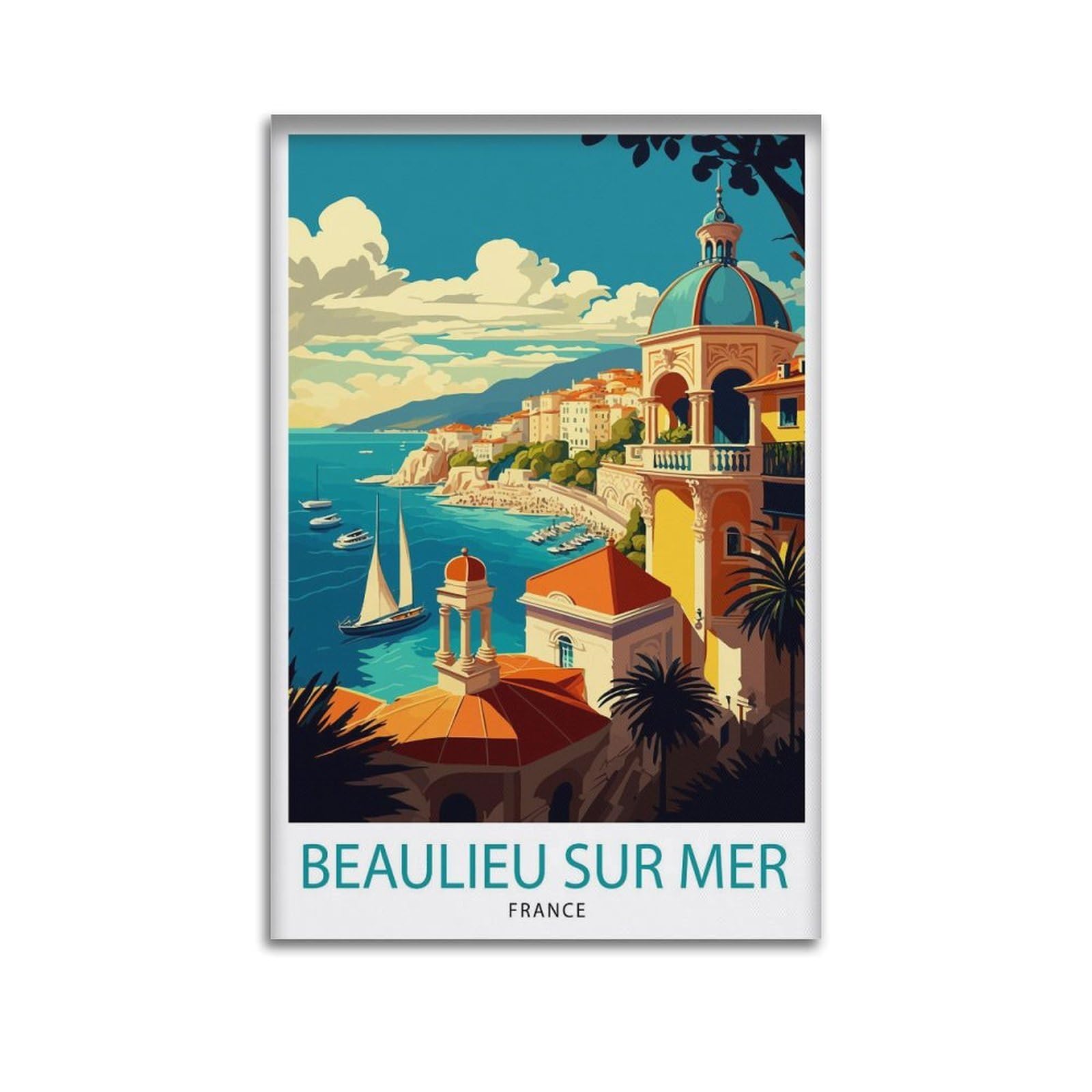 xiaoxiaoshen Beaulieu Sur Mer Travel French Riviera France Beauli_5 Canvas Poster Wall Art Prints Room Aesthetic Murals Bedroom And Living Decorations 24x36inch(60x90cm)