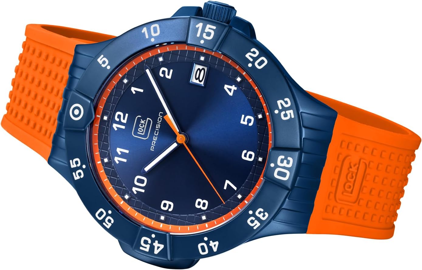 GLOCK Men's Quartz watch | 43mm case | Wristwatch with steel case and date display |Watch with Swiss Super-LumiNova pointers and indices | GW-15