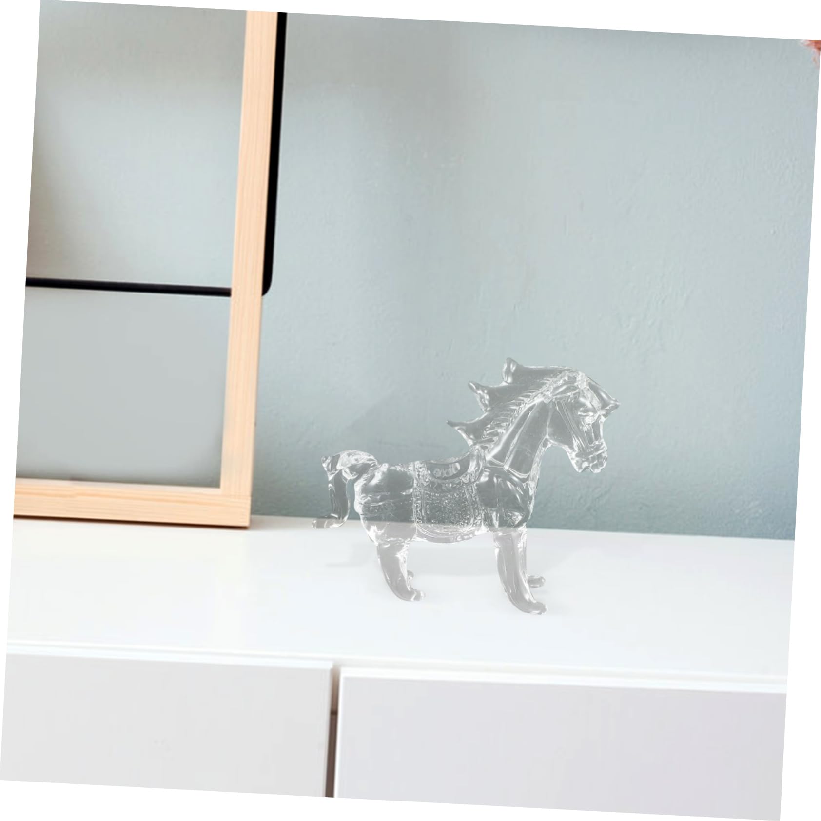 Amazon.co.jp: GARVALON 水晶馬の置物 可愛らしい動物彫刻