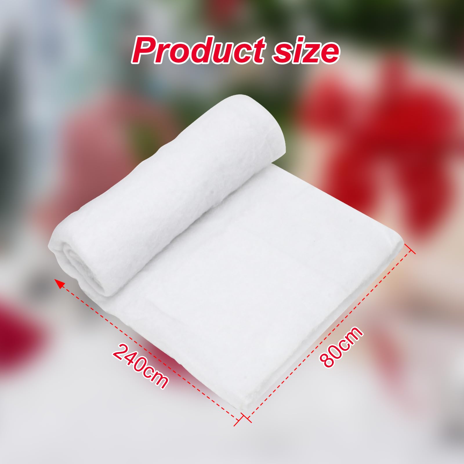 RANJIMA Manta de nieve artificial para Navidad, 80 x 240 cm, gruesa, suave, decoración navideña, manta de nieve, nieve artificial para árbol de Navidad, pantallas de pueblo de invierno, camino de mesa