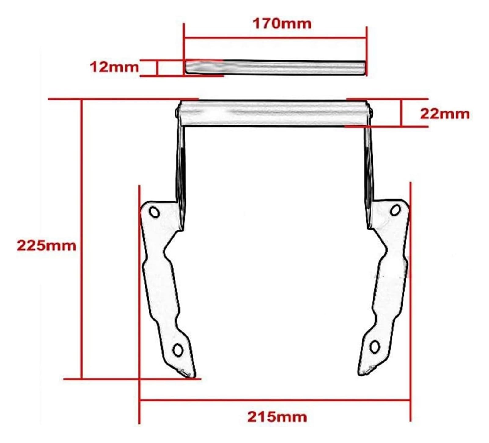Soporte GPS para teléfono para XL 750 para Transalp para XL750 2023 2024 Soporte De Montaje En Parabrisas Barra Delantera Navegación GPS Teléfono Motocicleta(Black 12mm+22mm)