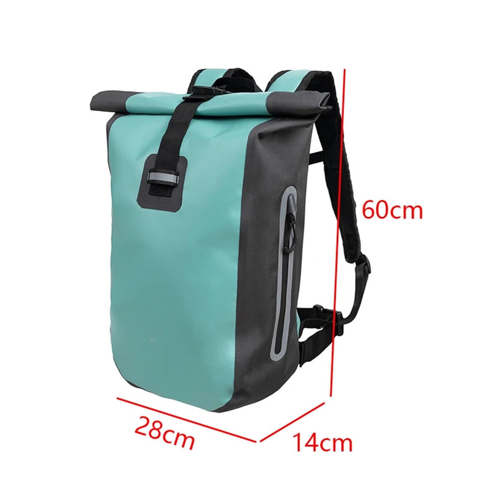 Wasserfester Packsack 20L wasserdichte Tasche PVC River Trekking Rucksack Outdoor Abenteuer Strand Ausrüstung Rafting Creek Schwimmen Sport Drybag hermetische(Light Green)