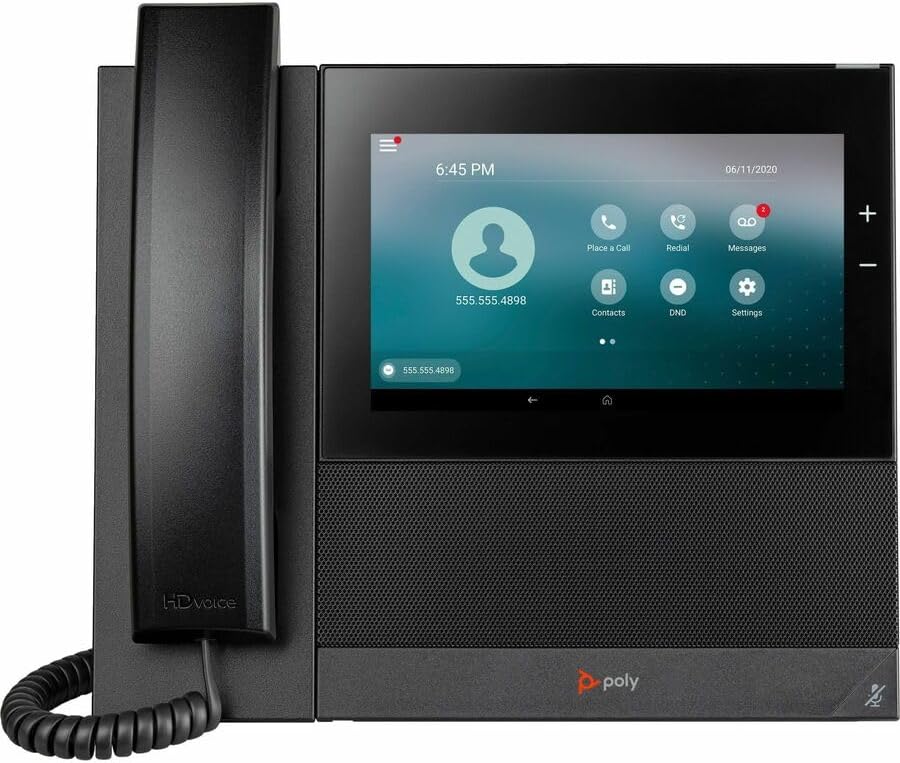 Poly CCX 600 IP Phone - Corded - Corded/Cordless - Wi-Fi, Bluetooth - Black - VoIP - 2 x Network (RJ-45) - PoE Ports