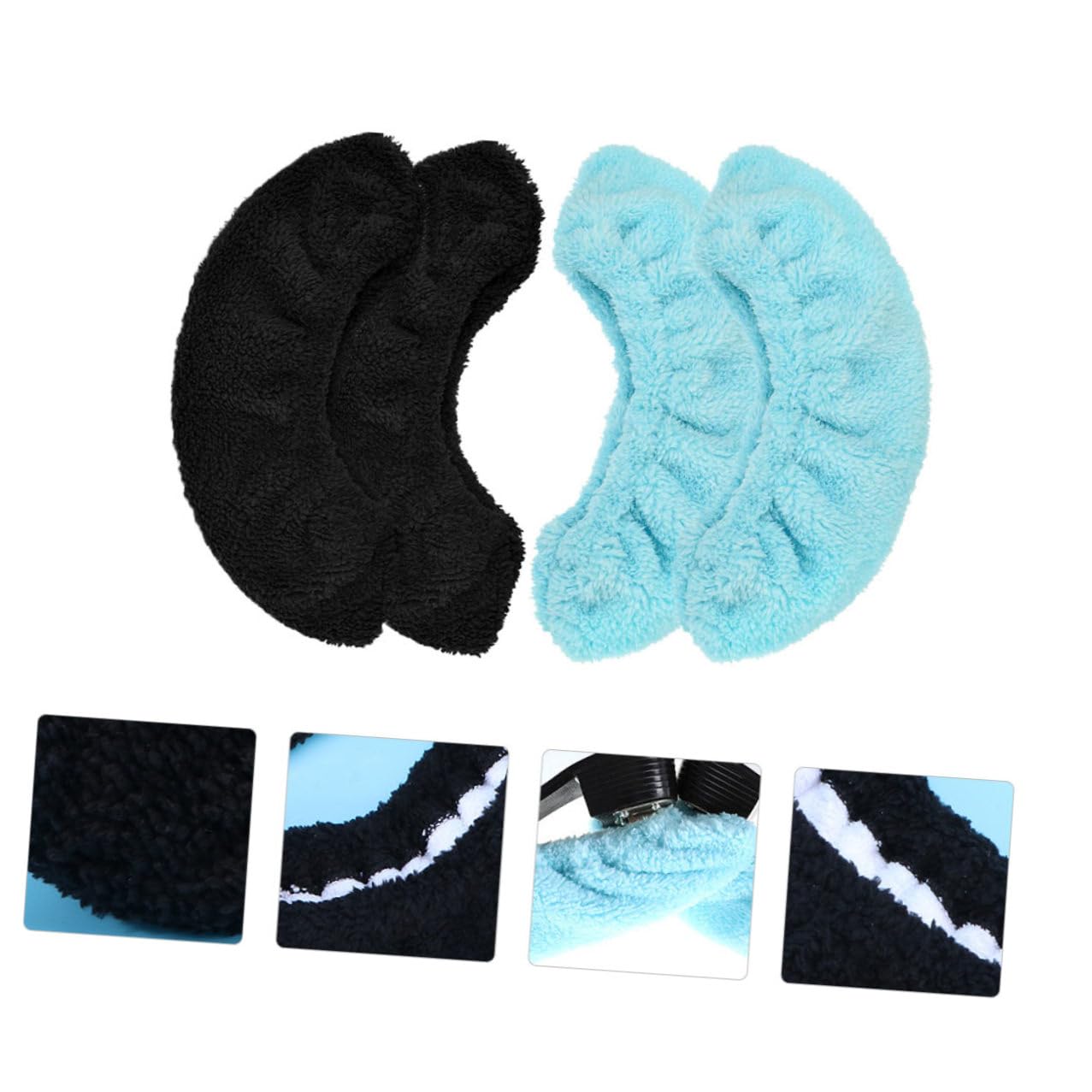 Coperture Elastiche in Poliestere Nero per Lame da Pattini da Ghiaccio, Protezione e Assorbimento umidità, per Pattinaggio su Ghiaccio Ragazzi M