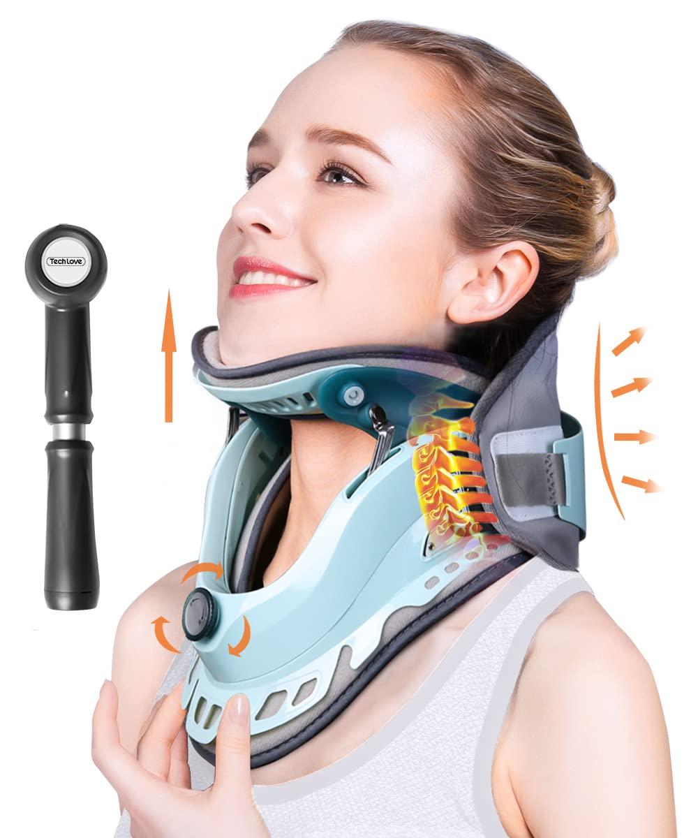 Tech Love Neck Traction Device Adjustable Neck Pain Relief, Neck