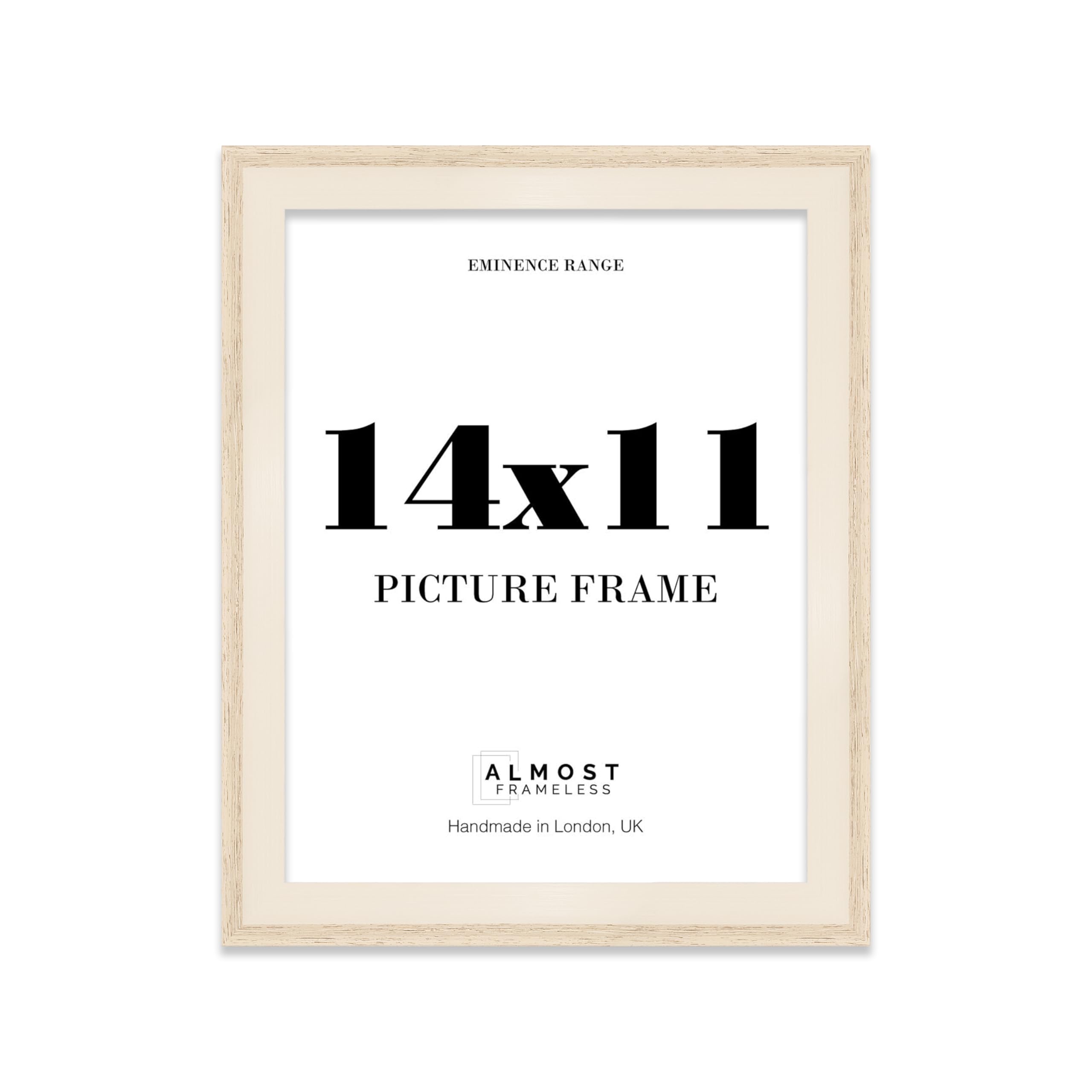 14x11" Oak Picture Frame - Rustic Wood Industrial Effect Photo Frame for Wall Display, Ideal for Posters, Prints & Home Décor, Wall Hooks and Kickstand, 32mm Edge - 1 Pack