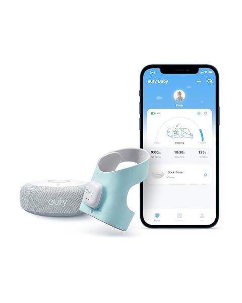 eufy Security Baby Smart Sock Baby Monitor with 2.4 GHz Wi-Fi, Track Sleep Patterns, Naps, Heart Rate, No Monthly Fee