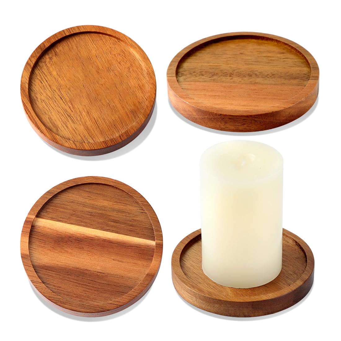 Rustic Wooden Candle Holders - Farmhouse Decor -1