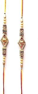 Rakhi For Brother And Bhabhi Rakhi for brother Rakhi Set Rakhee for Brother Sister Bracelets Rakhi Gifts For Brother Lumba Rakhi For Bhabhi Rakhi With Roli Chawal Rakhi Sets, SET OF 2
