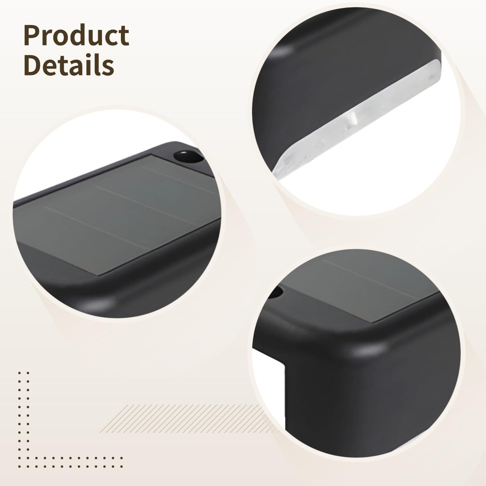 Bosreroy 16 Solar Led Fence Lights, Waterproof Deck Lights for Outdoor Use, Black, 3.1×1.8×1, Ideal for Stairs and Railings