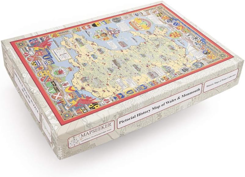 Mapseeker 1000 Piece Jigsaw Puzzle - Pictorial History Map of Wales and Monmouth - 69 cm x 48 cm completed (27" x 19") 48 HOUR TRACKED DELIVERY UK