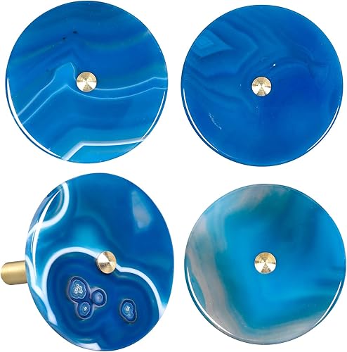 Miniatura 4 de Rockcloud Juego de 2 ganchos decorativos de ágata para colgar con tornillo, ganchos resistentes redondos montados en la pared para decoración del