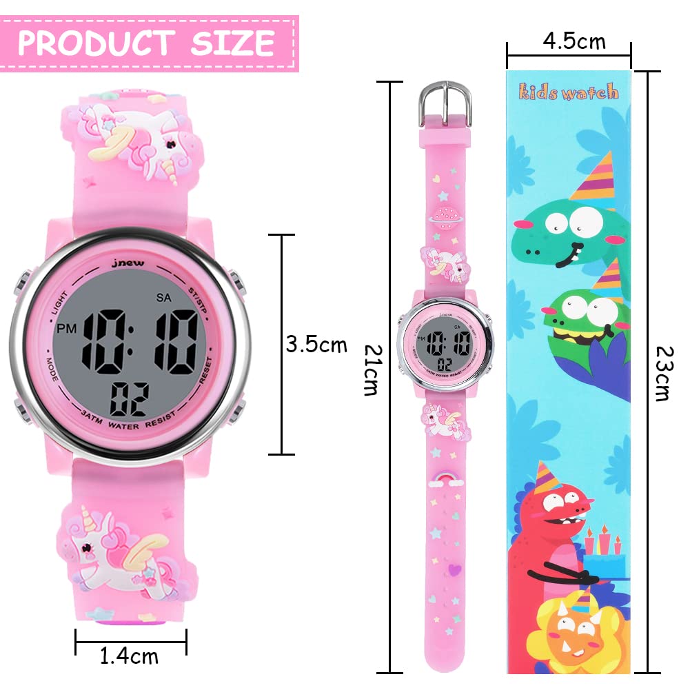 Vicloon Orologio Digitale per Bambini, Orologio da Polso per Ragazzi e Ragazze, Polso unicorno, Cartoni 3D Waterproof Retroilluminazione a 7 Colori, Visualizzazione Della Data e Dell'ora