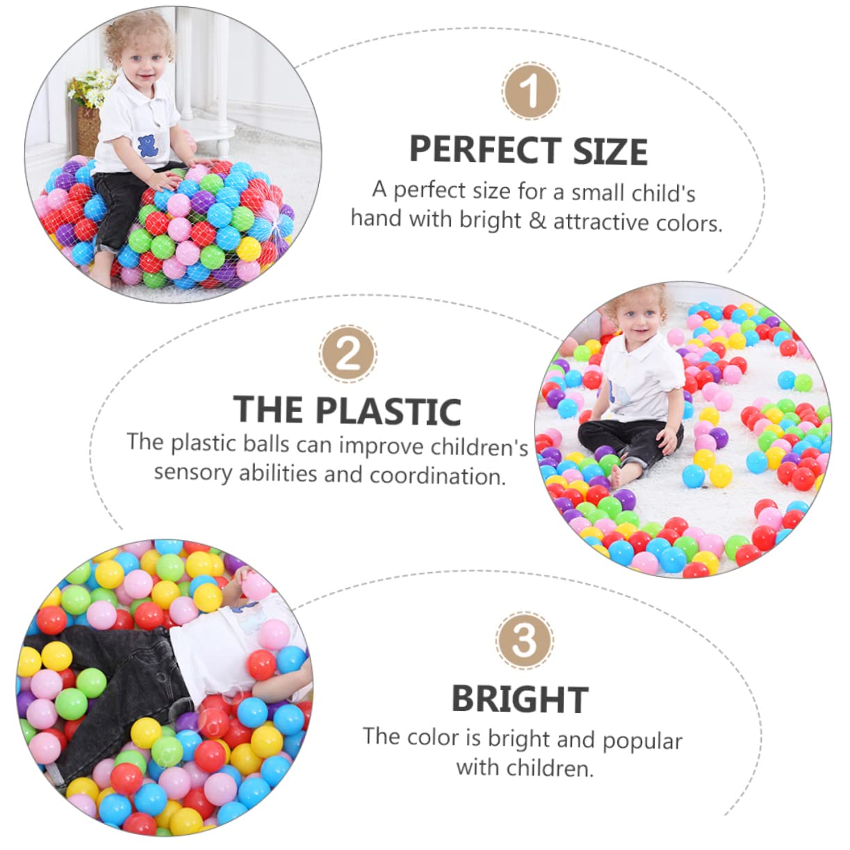 Gogogmee 50Pcs Ocean Balls Play Balls for Ball Pit Sensory Play Safe for Indoor Outdoor Fun