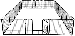 Topeakmart 24/32 Panels 32/40-inch Pet Dog Pen Heavy Duty Foldable Metal Portable Puppy Exercise Pen Barrier Cat Chicken R...