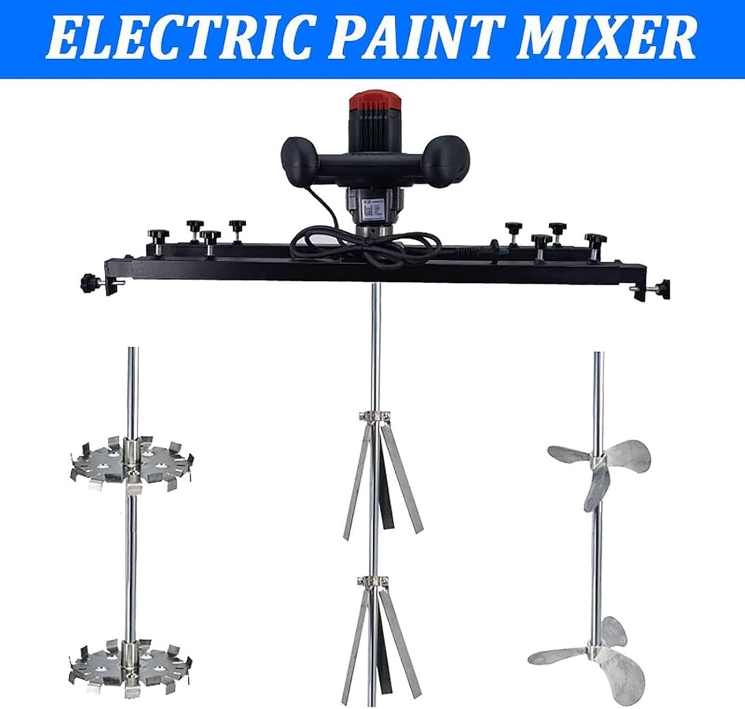 3280W IBC Air Agitator, Commercial Electric Tank Mixer Machine with Folding Propeller, Support Hanger, for Paint Coating Materials Viscous Liquid Ink Dissolver Agitator,FoldingImpeller(Color:ThreeImpe