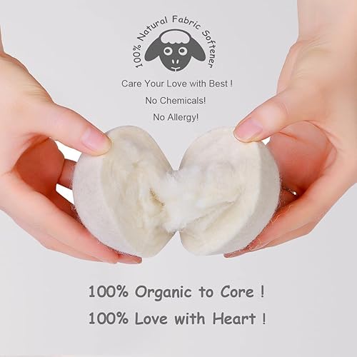 Miniatura 5 de Budieggs Bolas de secado de lana orgánica XL paquete de 6 suavizante de tela 100 libre de químicos de Nueva Zelanda para más de 1000 cargas seguras