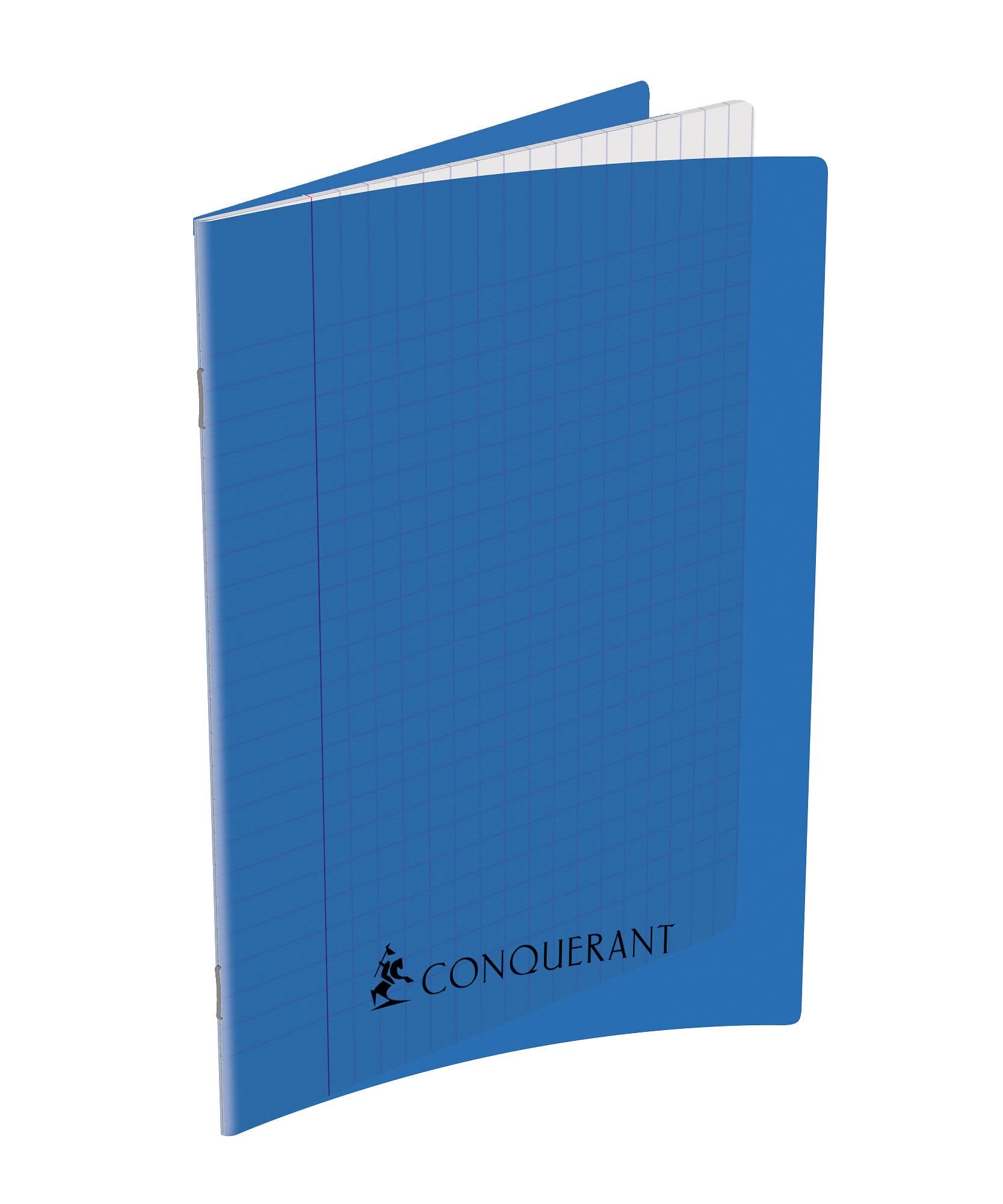 Conquérant Classic Notebook 17 x 22 cm Large Squares Seyès 192 Stapled Pages Polypropylene Cover Blue