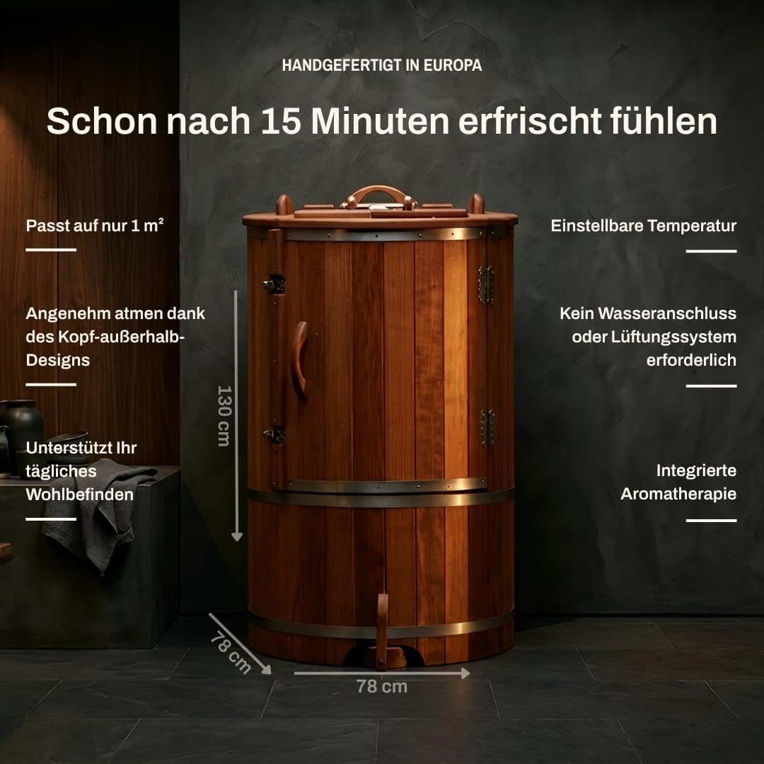 Set rotondo – Sauna compatta a vapore per interni con design Head-Out