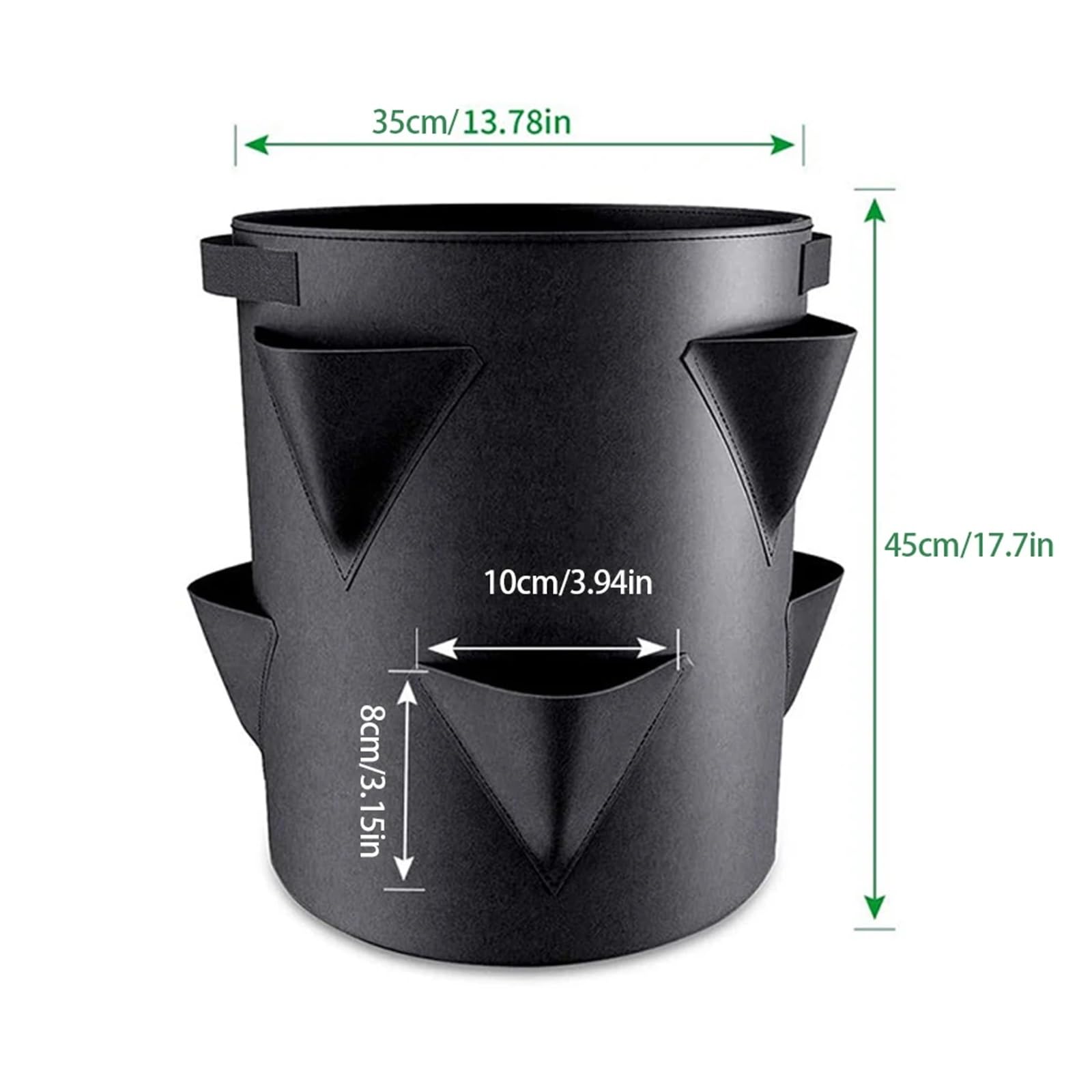 Pflanzsack Aus Vlies Stof 2piece Indoor Grow Bags Breathable Planters for Strawberry Plants for Garden(10gallon 8 Hole)