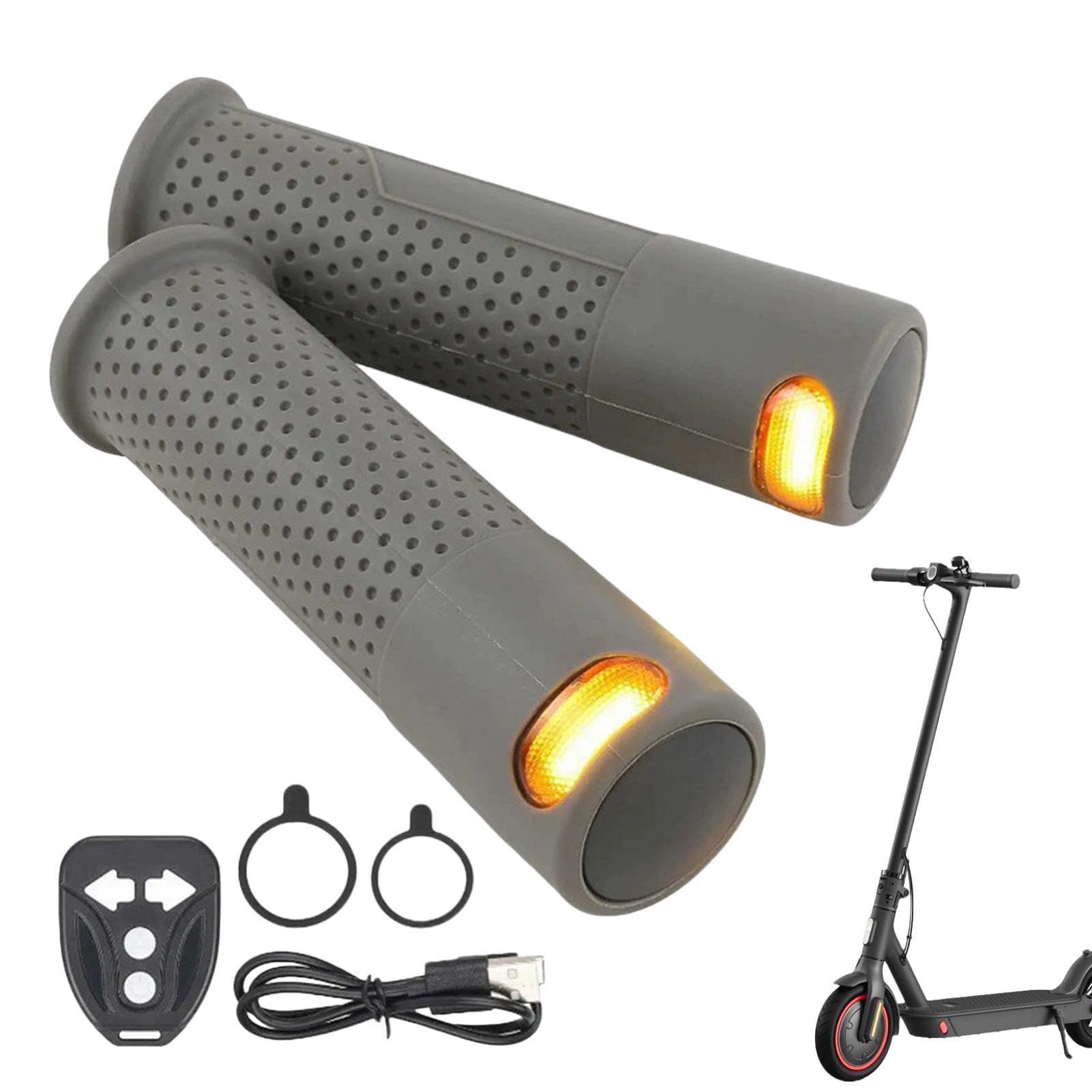 Générique Poignées De Trottinette Lampe LED Étanche Télécommandée | Clignotant Guidon Trottinette Électrique Pour VTT Vélo Route Extérieur Conduite Trajets Quotidiens
